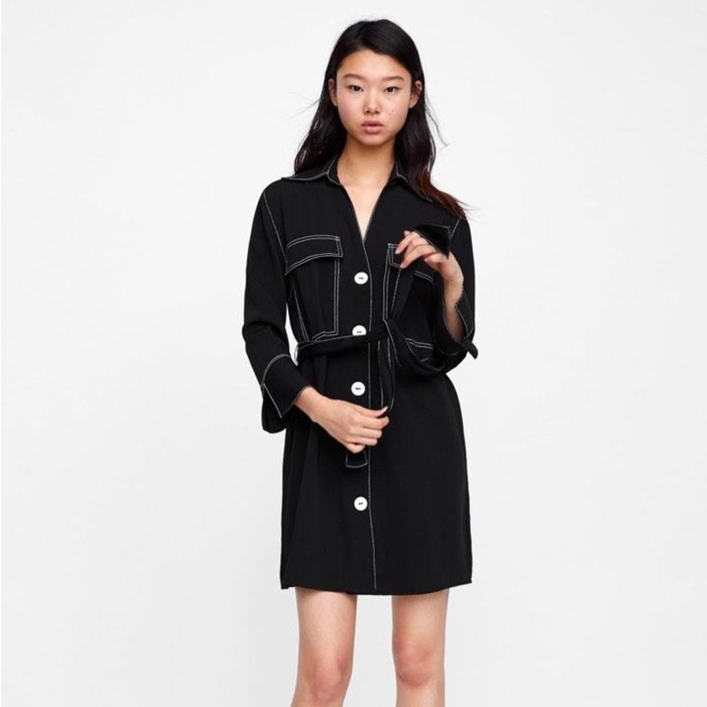 Zara Basic belted dress, size XS.